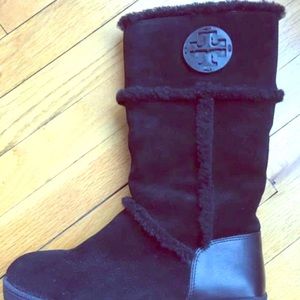 Tory Burch Black Amelie Women’s Shearling Boots